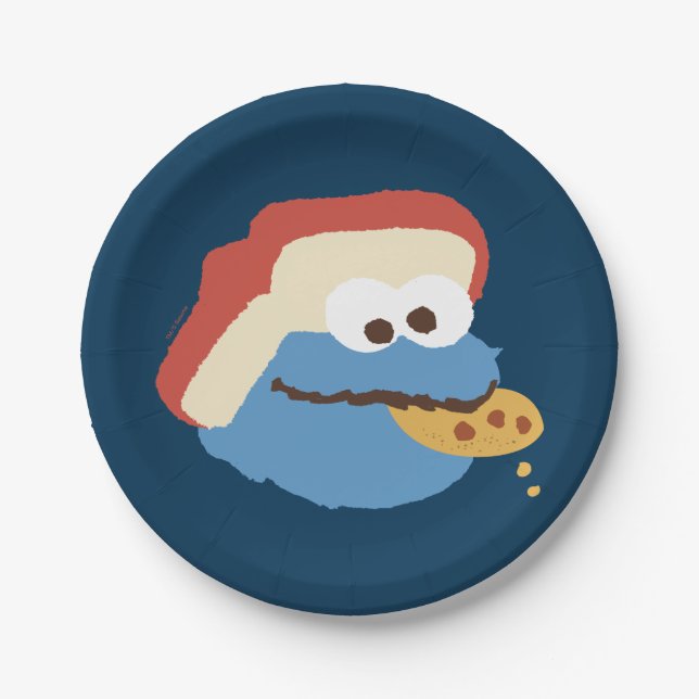 Cookie Monster Camp Cookies Paper Plates (Front)