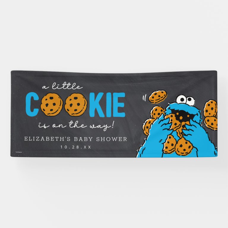 Cookie Monster Chalkboard Baby Shower Banner