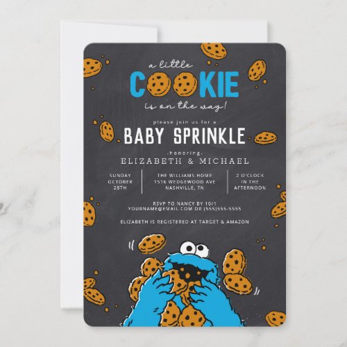 Cookie Monster Chalkboard Baby Sprinkle Invitation