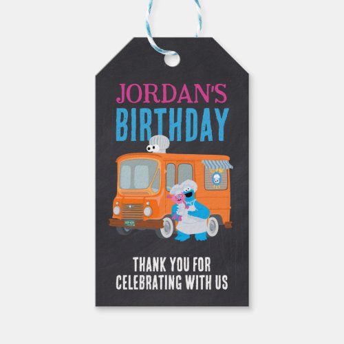 Cookie Monster Chalkboard Food Truck Birthday Gift Tags