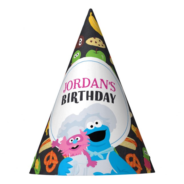 Cookie Monster Chalkboard Foodie Truck Party Hat (Front)