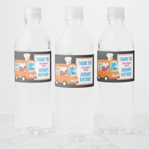 Cookie Monster Chalkboard Foodie Truck Water Bottle Label