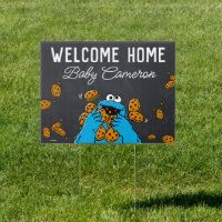 Cookie Monster Chalkboard Welcome Home Baby