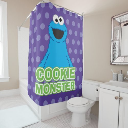 Cookie Monster Character Art Shower Curtain