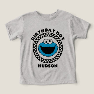 Cookie Monster Checkered Birthday Boy Toddler T-shirt