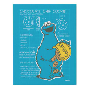 Cookie Monster - Chocolate Chip Cookie Faux Canvas Print