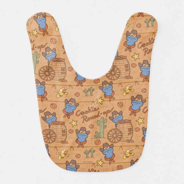 Cookie Monster | Cookie Round-Up Pattern Baby Bib (Front)