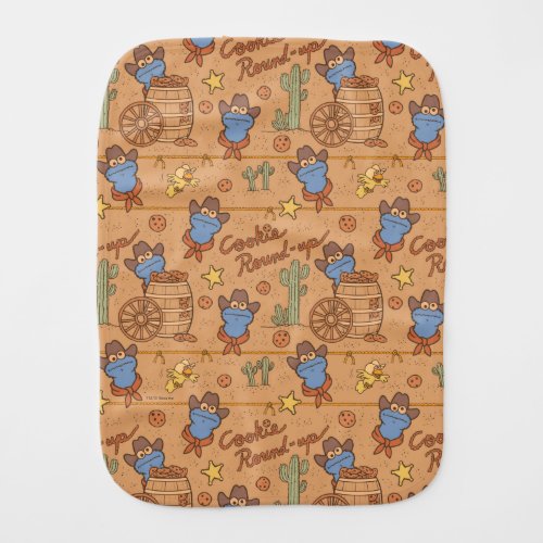 Cookie Monster  Cookie Round_Up Pattern Baby Burp Cloth