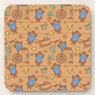 Cookie Monster Cookie Round-Up Pattern Beverage Coaster