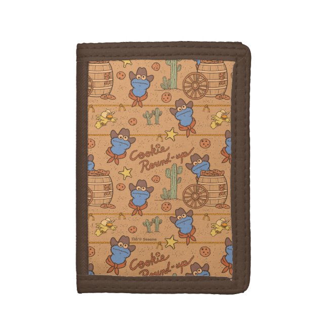 Cookie Monster | Cookie Round-Up Pattern Trifold Wallet (Front Vertical)
