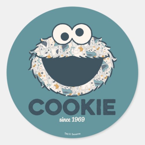 Cookie Monster  Cookie Since 1969 Classic Round Sticker