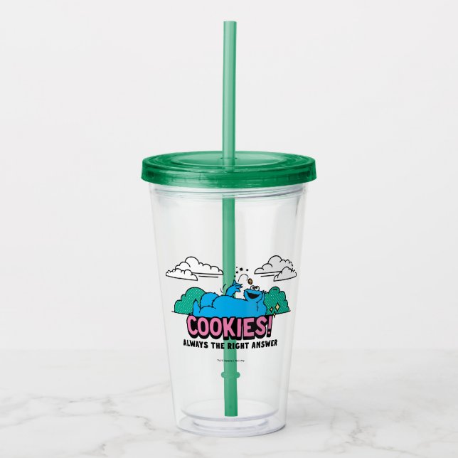 Cookie Monster | Cookies Always the Right Answer Acrylic Tumbler (Front)