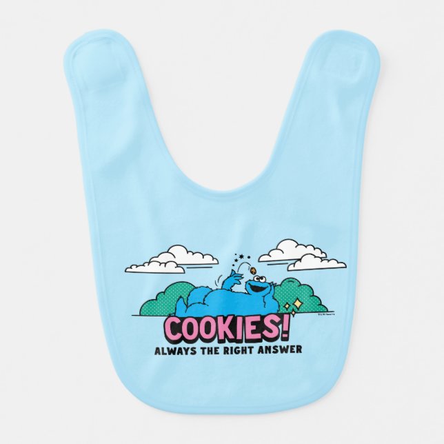 Cookie Monster | Cookies Always the Right Answer Baby Bib (Front)