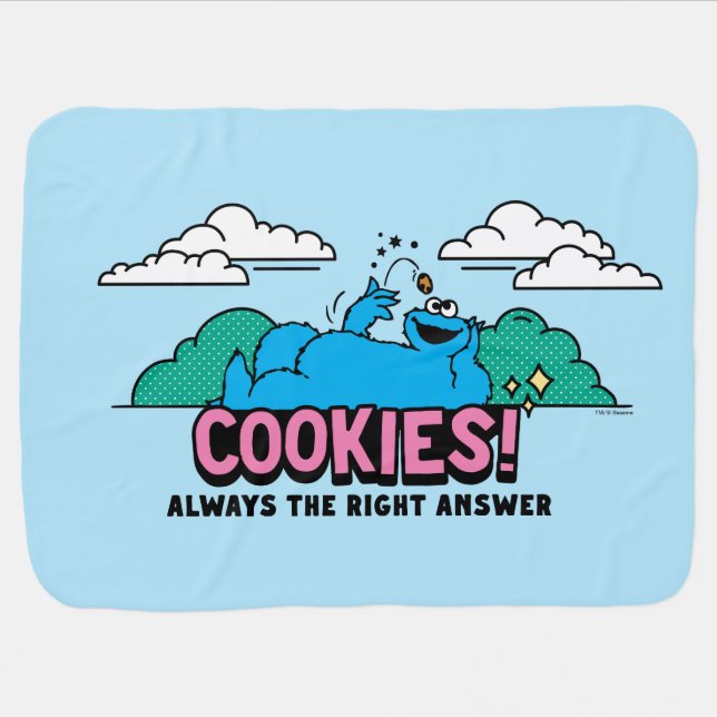 Cookie Monster | Cookies Always the Right Answer Baby Blanket (Horizontal)