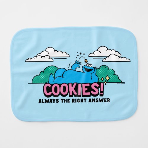 Cookie Monster  Cookies Always the Right Answer Baby Burp Cloth