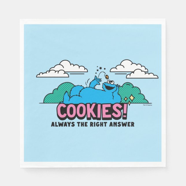 Cookie Monster | Cookies Always the Right Answer Napkins (Front)