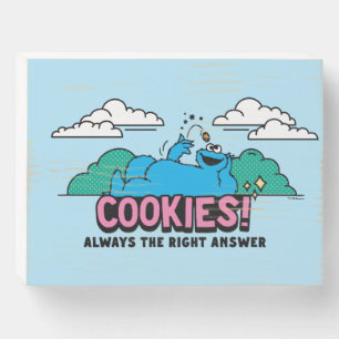 Cookie Monster   Cookies Always the Right Answer Wooden Box Sign