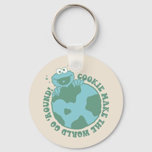 Cookie Monster  Cookies Make the World Go Round Keychain