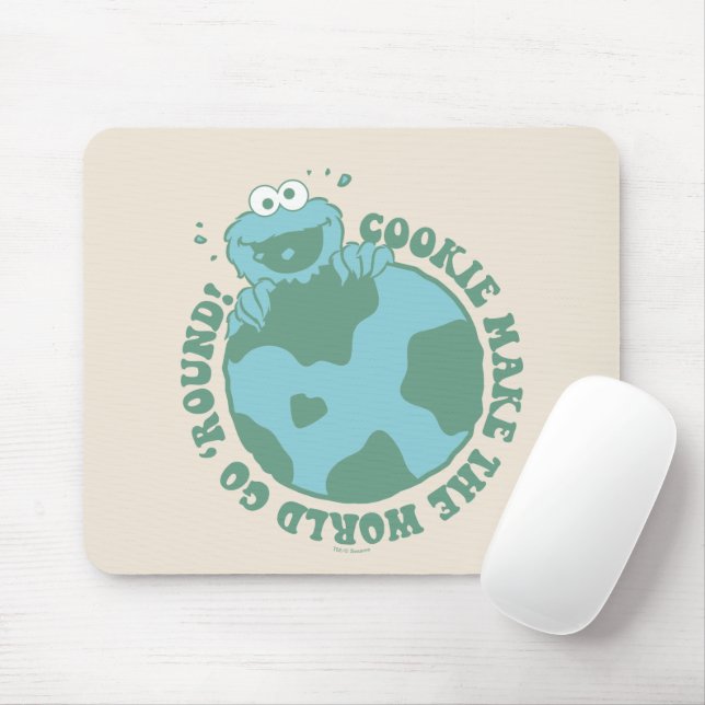 Cookie Monster | Cookies Make the World Go Round Mouse Pad (With Mouse)