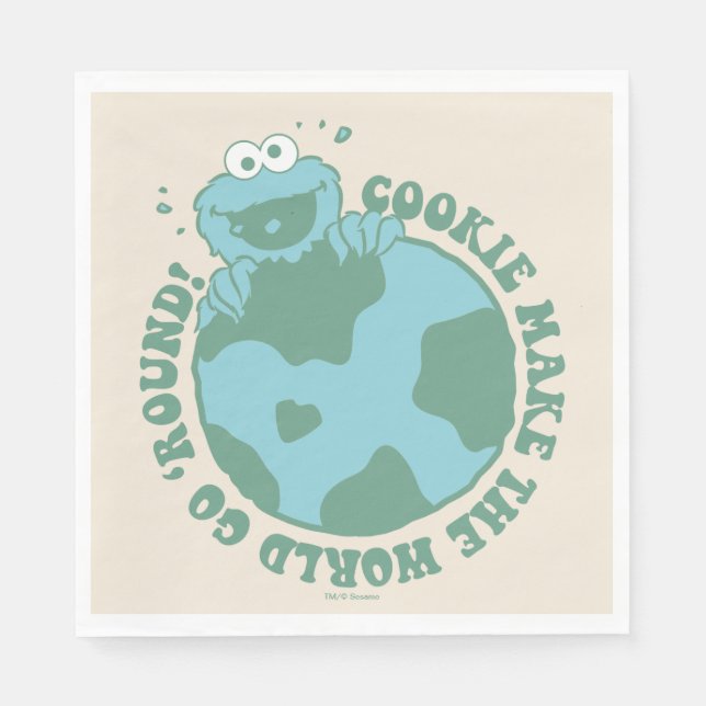 Cookie Monster | Cookies Make the World Go Round Napkins (Front)