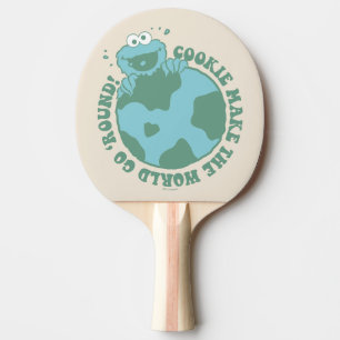 Cookie Monster Cookies Make the World Go Round Ping Pong Paddle