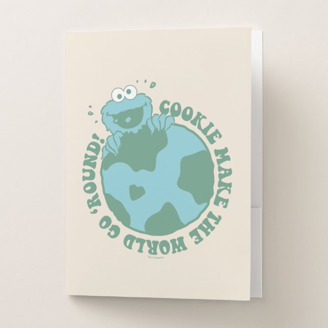 Cookie Monster | Cookies Make the World Go Round Pocket Folder (Front)