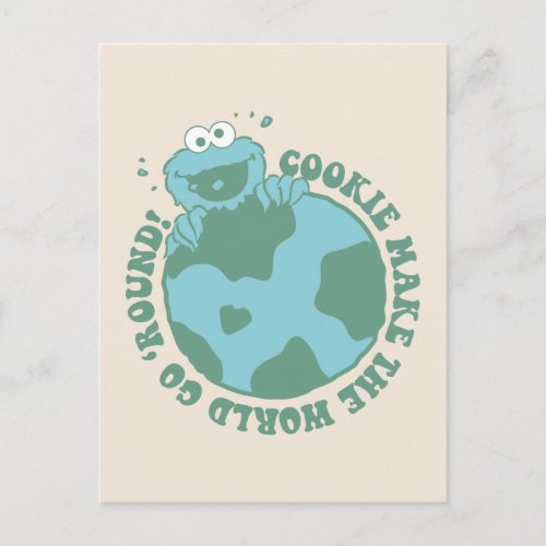 Cookie Monster  Cookies Make the World Go Round Postcard