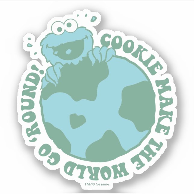 Cookie Monster | Cookies Make the World Go Round Sticker (Front)