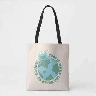 Cookie Monster Cookies Make the World Go Round Tote Bag
