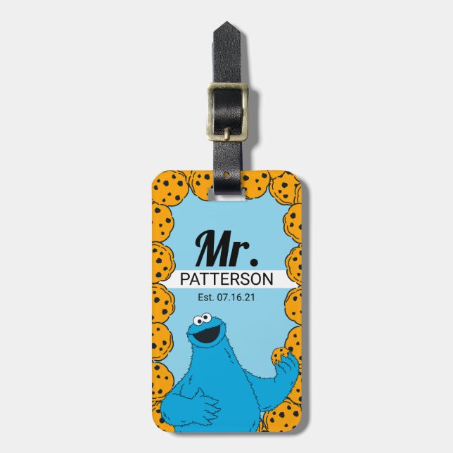 Cookie Monster Couple's Luggage Tag (Front Vertical)