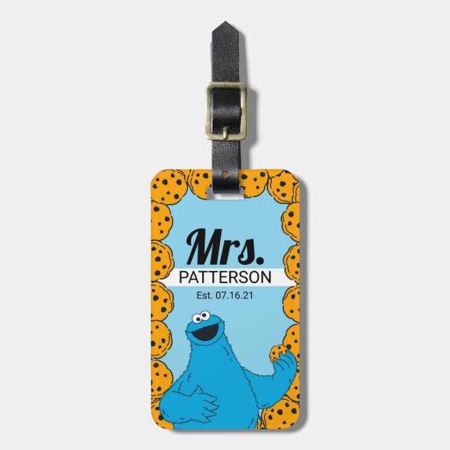 Cookie Monster Couple's Luggage Tag (Front Vertical)