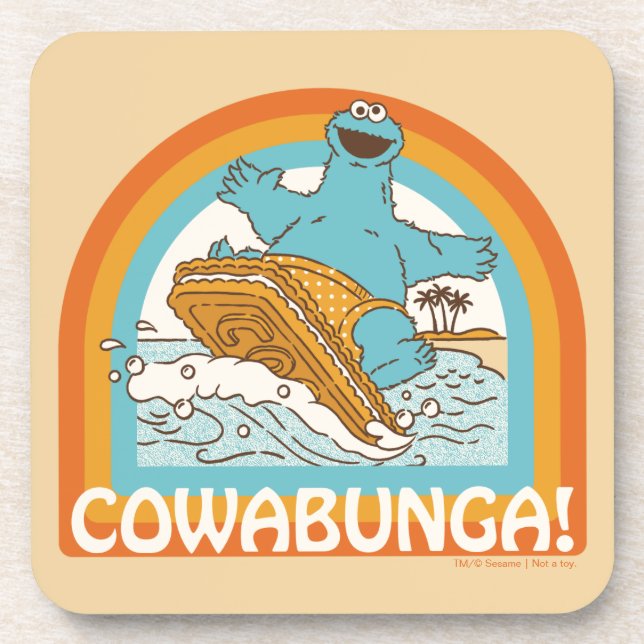 Cookie Monster Cowabunga! Beverage Coaster (Front)