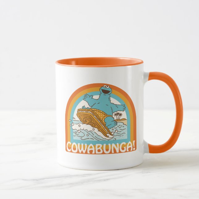 Cookie Monster Cowabunga! Mug (Right)