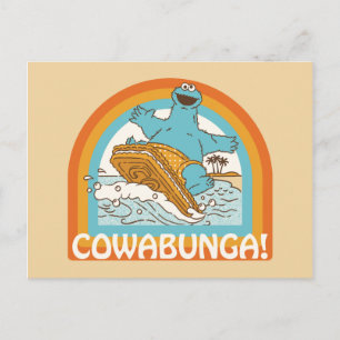 Cookie Monster Cowabunga! Postcard