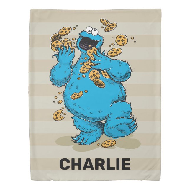 Cookie Monster Crazy Cookies Duvet Cover (Front)