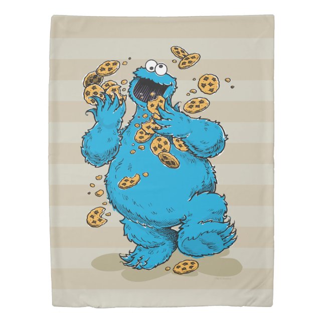 Cookie Monster Crazy Cookies Duvet Cover (Front)