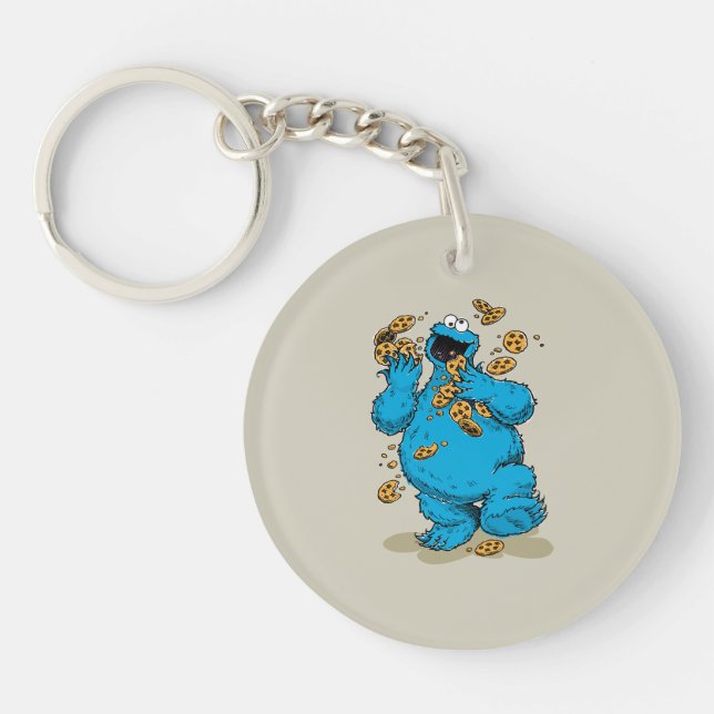 Cookie Monster Crazy Cookies Keychain (Front)
