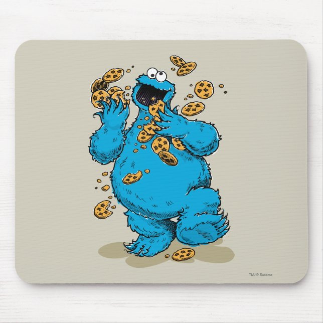Cookie Monster Crazy Cookies Mouse Pad (Front)