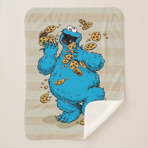 Cookie Monster Crazy Cookies Sherpa Blanket