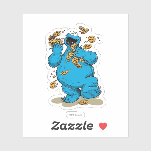 Cookie Monster Crazy Cookies Sticker | Zazzle