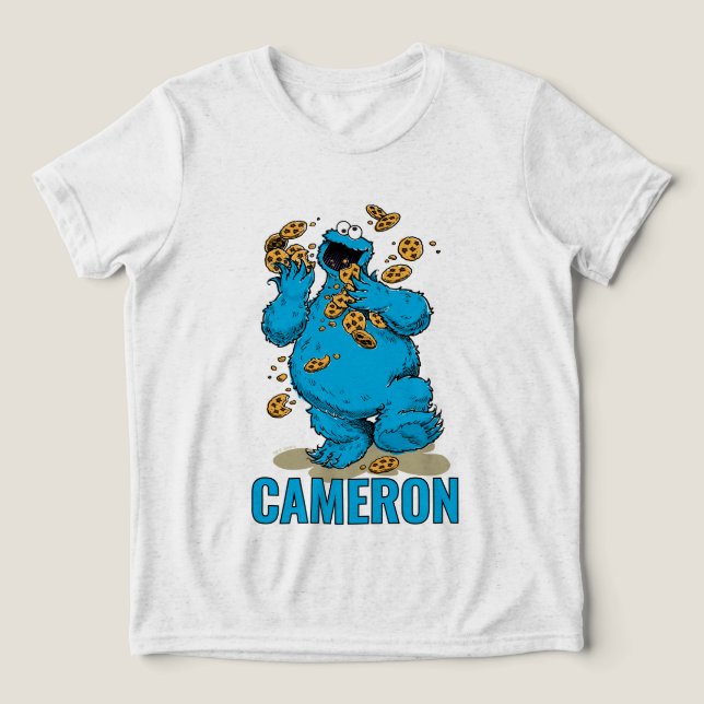 Cookie Monster Crazy Cookies Tri-Blend Shirt (Design Front)