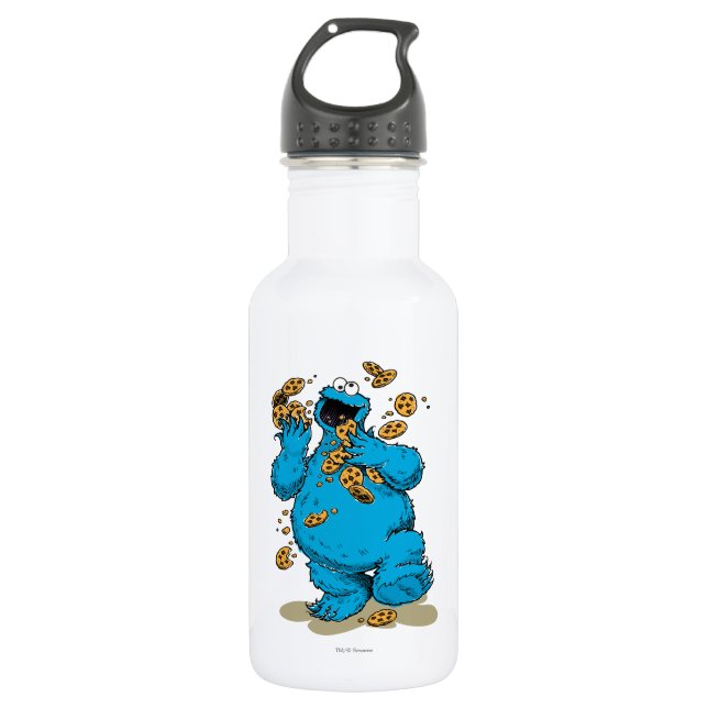 Cookie Monster Crazy Cookies Water Bottle (Front)