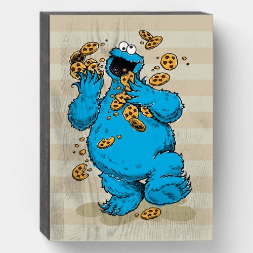 Cookie Monster Crazy Cookies Wooden Box Sign