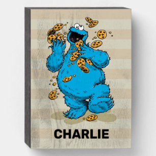 Cookie Monster Crazy Cookies  Wooden Box Sign