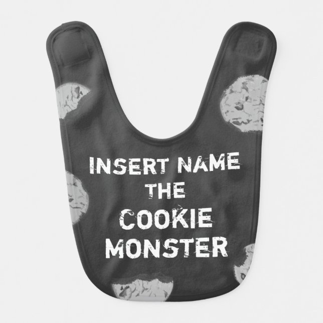 Cookie Monster Customizable Chalkboard Bib (Front)