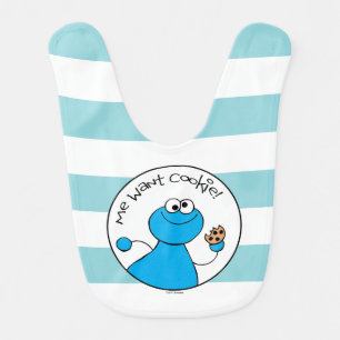 Cookie Monster Doodley Graphic Baby Bib