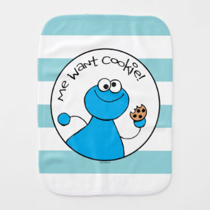 Cookie Monster Doodley Graphic Baby Burp Cloth
