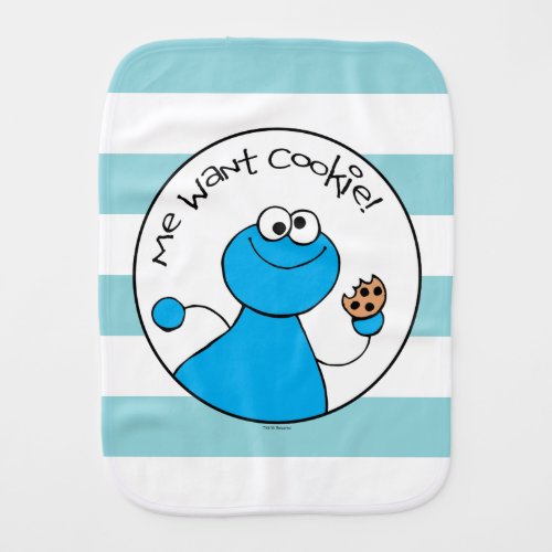 Cookie Monster Doodley Graphic Baby Burp Cloth