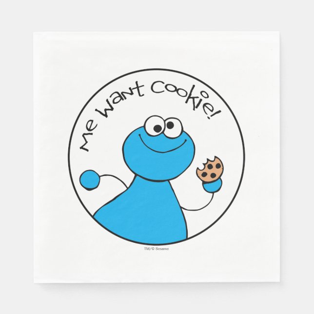 Cookie Monster Doodley Graphic Napkins (Front)