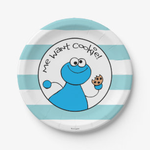 Cookie Monster Doodley Graphic Paper Plates